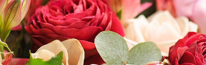 Frühlingsstrauß mit zarten rosa und weißen Blumen