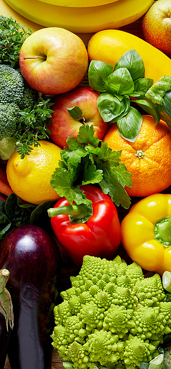 Verschiedene Obst- und Gemüsesorten Verschiedene Obst- und Gemüsesorten