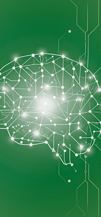 Digitales Gehirn mit Schaltkreisen und Verbindungen, Konzept der künstlichen Intelligenz