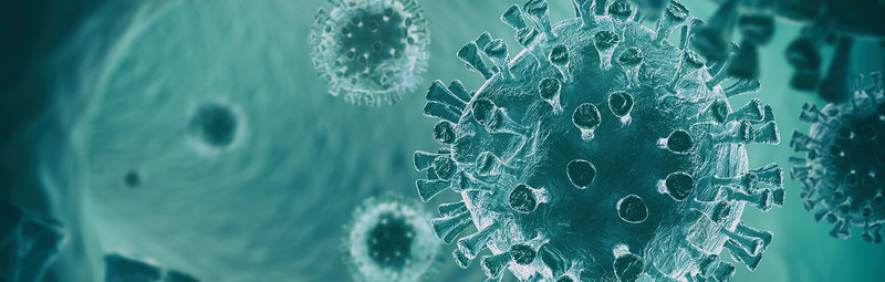 Corona Virus in Blautönen