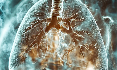 Detailreiche Illustration einer menschlichen Lunge