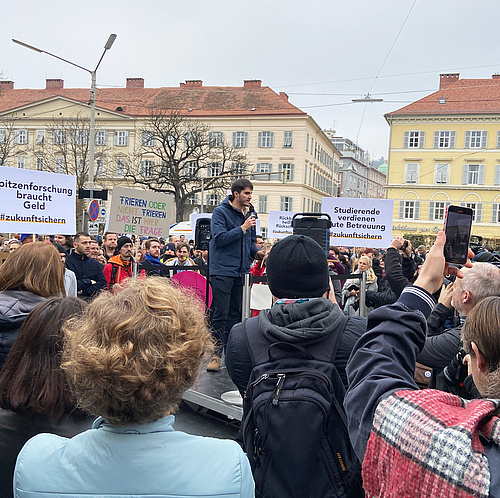 Kundgebung in der Grazer Innenstadt